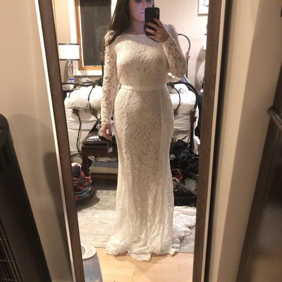 NWT Reformation Hestia Dress Ivory Wedding Dress Size8 - Picture 3 of 13